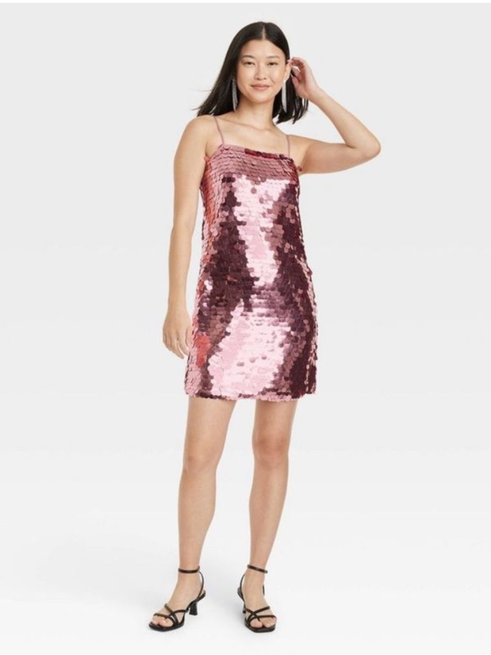 a new day Pink Sequin Mini Slip Dress